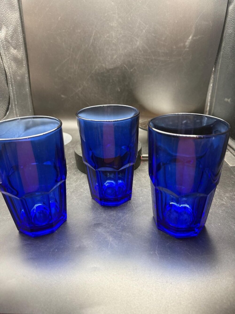 Cobalt Libby Paneled Tumblers Set of 3